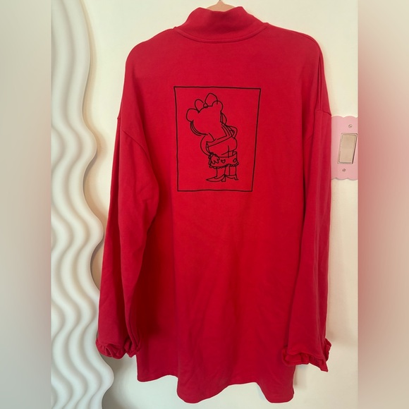 Lazy Oaf Bloomer Red Long Sleeve Dress with Ruffle Details - Picture 6 of 8